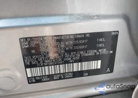 2024 Toyota Rav4 Xle from USA, damaged, VIN 2T3P1RFV8RC472461